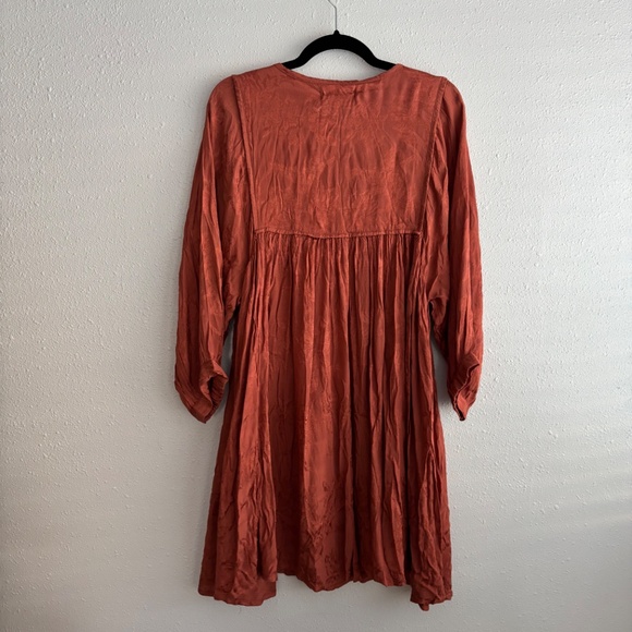 NWT Natural Life Rose Boho Festival Mini Dress in Rust Orange - Picture 6 of 6
